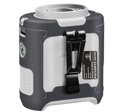 MRDIYFUN Ventilador personal de cintura de 15000 mAh, portátil, recargable, manos libres, 6-40 horas, ventilador enfriador portátil para viajes, trabajo, oficina al aire libre (gris y blanco)