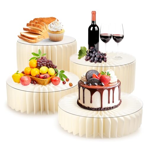 4 Pack Buffet Risers Foldable Food Display Risers Food...