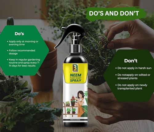 Image of B Natural Ready-to-Use Neem Oil Spray 400ml | 100% Pure & Organic Cold-Pressed Formula | For Indoor & Outdoor Plants | Effectively Controls Mealybugs, Fungi, and All Plant Pests