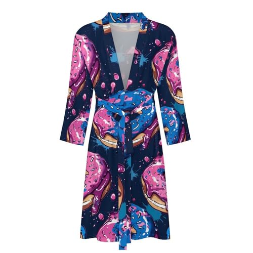 Food Donut Men's Soft Robes Lightweight Long Bathrobe Loungewear for Bath Shower4