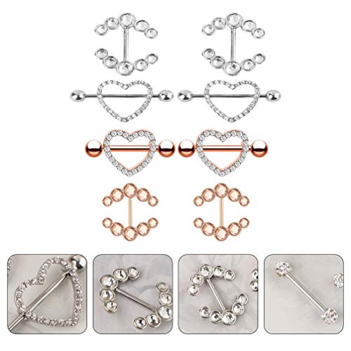 ARTIBETTER 4 pares de grampos de mamilo, anéis de proteção de seio, anéis de proteção de mamilo, lín