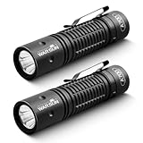 WARSUN A700 Tactical Flashlight 2 Pack, Rechargeable 700 Lumens LED Flashlight, Tail Switch Design, Aluminum Alloy Body, Water-Resistant Compact Work Flashlight for Maintenance and Emergency Use