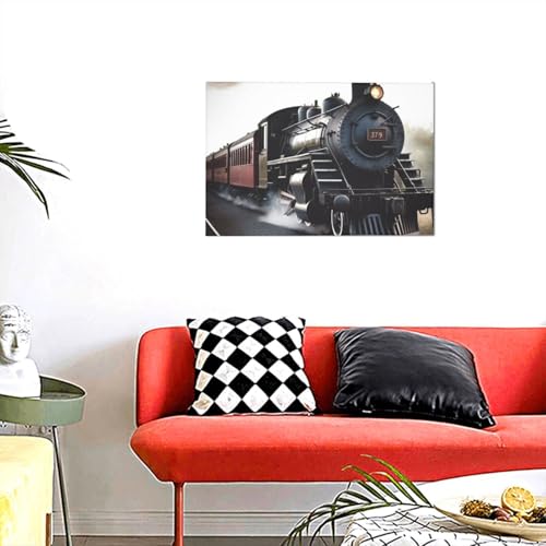 Toile murale train à vapeur moderne pour habiller les murs de la chambre