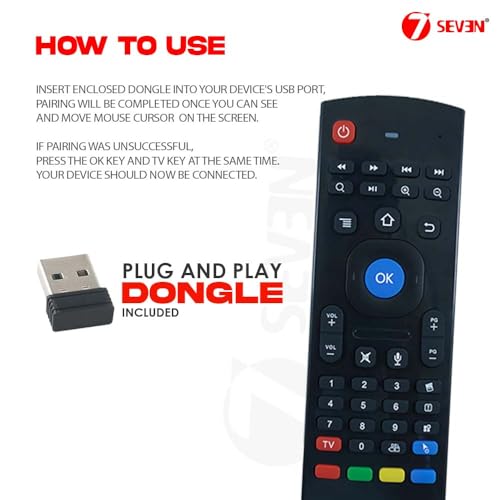 Image of 7SEVEN Air Mouse Smart Universal Remote 2.4GHz Wireless Voice Command Air Fly Mouse Keyboard for Smart TV, Android TV Box, Projector, Computer and PC Gaming