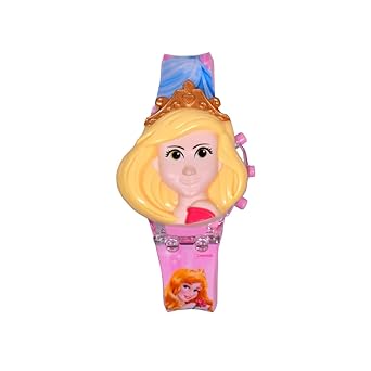 lIONMATI Watch for Girls Princess/Frozen/Hello kity Kids Light Glowing Watch with Music Tune and Face Cover Multicolor Led Digital Light Kid Watch {3-9 Year Pink)