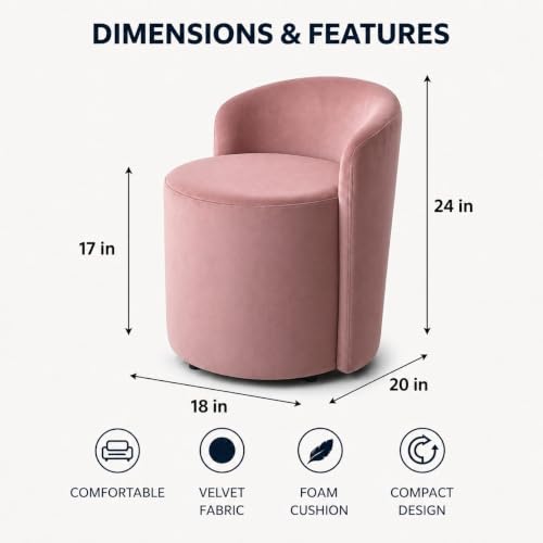 Image of Jaico Wood Seating mudda Puffy Stool Chair for Living Room, Dressing Table, Office, Home Decor, Ottoman pouffes, Sofa Type, and Large .Ottoman and Chair Combined into one (Pink)