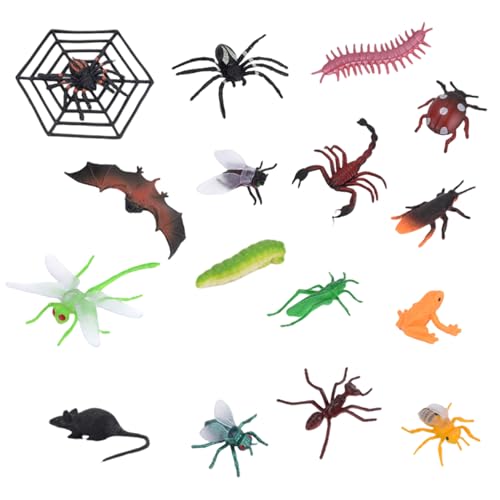 MOUNTTU Animal Figuras Juguetes de Insectos plásticos realistas para el Proyecto de Ciencias y Topper de Cake, práctico de Insectos educativos tempranos para niños pequeños para niños 3 4 5
