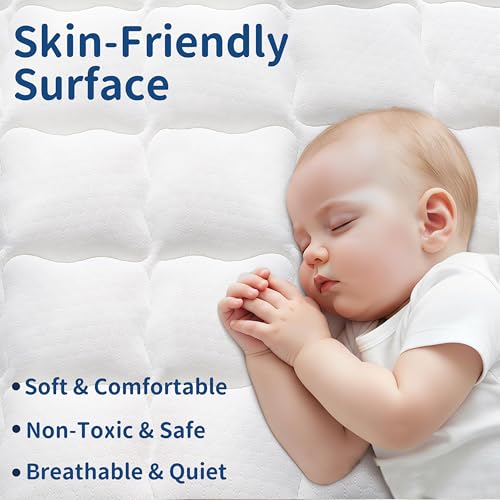 Image of Pro Goleem Breathable Crib Mattress, 52 inchx28 inch Dual-Sided Toddler Bed Mattress, 5 inch Thick Firm Foam & JPMA Certified, Comfort Jacquard Topper, Fits Standard Full-Sized Baby Cribs & Toddler Beds