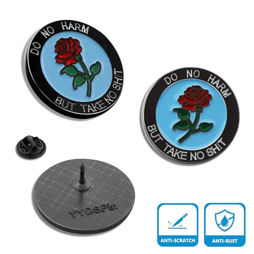 Image of 6 /12 /50 /100Pack Do No Harm But Take No shit Enamel Lapel Pin Funny sayings style Rose Badge Brooch-Moira Fowley-Doyle, Spellbook of the Lost and Found
