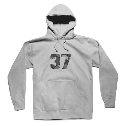 Sweatshirt 37 Number premium en maille gris chiné avec finitions ajustées