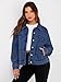 Glamaker Womens Fall Fashion Denim Jacket Coat Casual Long Sleeve Jean Jacket For Women Trendy (Denim Blue L)