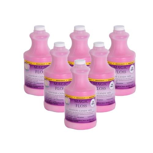 4 lbs Magic Floss Sugar in Easy Pour Bottle (Set of 6) Flavor: Pink Vanilla