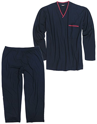 ADAMO Pyjama lang Navy in großen Größen bis 10XL und in Langgrößen bis 122, Größe:4XL Cover