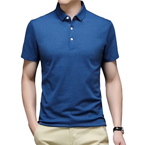 Polo manches courtes homme coton bleu foncé slim M