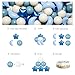 GOGOSO Ball Pit Balls Stars Moon Shapes Plastic Pitballs for Toddler Play Tent Baby Photo Props Kids Pool Water Toys Kiddie Pool Party Decor, Pearl Blue+Cream Blue+White,100PCS