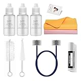 Low Brass Care Kit All in One Bundle with Valve Oil x3,Slide Grease,Cleaning Swab x2,Mouthpiece,Bore Brushes...