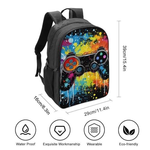 Mochila escolar de videojuegos con espalda acolchada contra el peso 2
