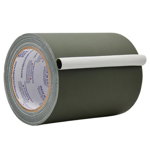 Image of WOD GTC12 Gaffer Tape, Olive Drab Low Gloss Finish Film, 6 inch x 60 ft. (Pack of 8) Residue Free, Non Reflective Cloth Fabric, Secure Cords, Water Resistant, Photography, Filming Backdrop