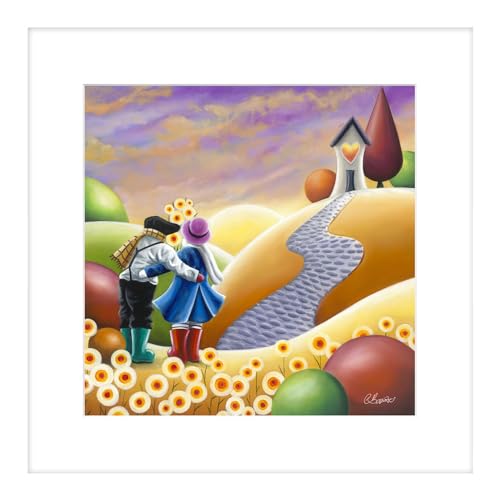 Artko Love Themed Framed Wall Art, 'Picked for You' by Claire Baxter, Contemporary Vibrant Artwork, Ready to Hang Home Décor
