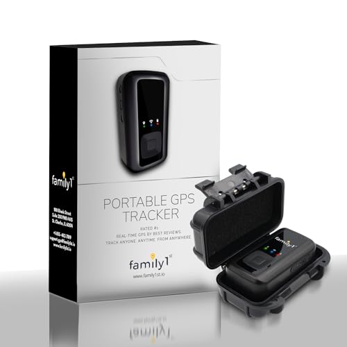 Family1st GPS Tracker Device for Vehicles, Cars, Loved Ones, Up to 30 Day Battery with Waterproof Case Magnetic, Real-Time Tracking with App. Subscription Needed.