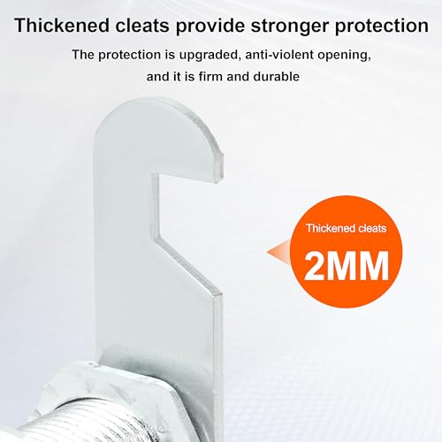 2 Briefkastenschloss - Schrankschloss - Briefkasten Schloss - Kommt mit 4 Schlüsseln und 8 verschiedenen Schlossplatten - Spindschloss mit Schlüssel - Geeignet für Dateischränke (25mm)