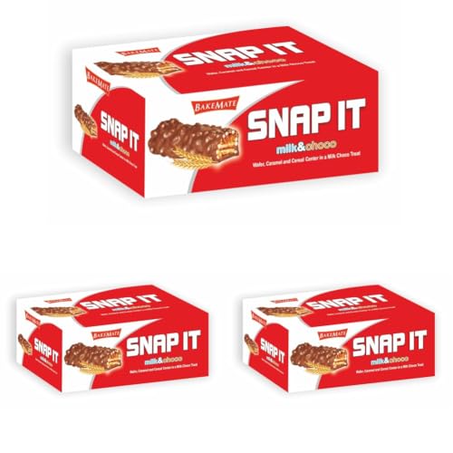 Image of BakeMate Snap It Milk & Chocolate Wafer - Pack of 3 (30 Pieces) - 600g | Crispy Wafer with Smooth Chocolate Filling | Birthday Chocolates.