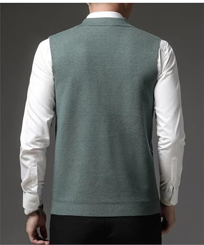Men's Sweater Vest Fashion V-Neck Business Sleeveless Knitted Button Cardigan Vest2