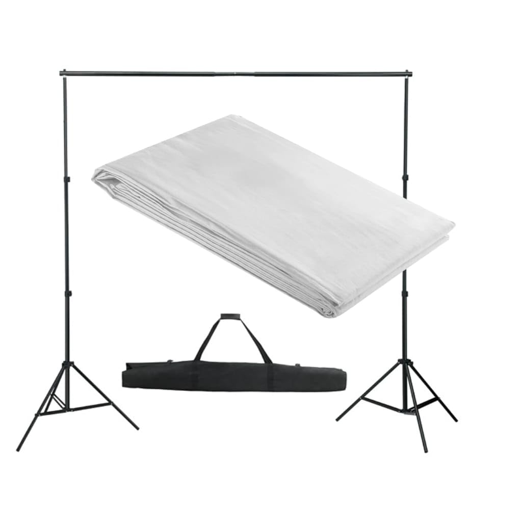 VIDAXL Backdrop Support System - 300 x 300 cm - White - Aluminium/Cotton
