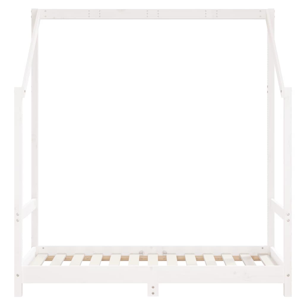 Kinderbett Weiß 70x140 cm Massivholz Kiefer mit Lattenrost und Schutzgitter für Kleinkinder geeignet, stabiles Holz, höhenverstellbar, umbaubar, mit Stauraum, ideal für Babys und Kinder
