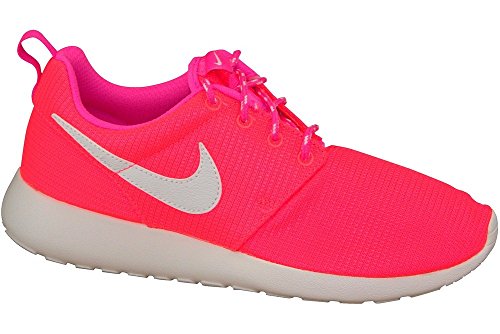 Nike Kids Rosherun (Gs) Lava/Glow/White/Pink Pow Running Shoe 5