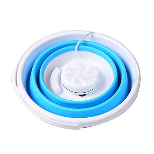 Upgraded Portable Washing Machine, 2020 New Folding Fully automatic Laundry Machine, Turbine Washer, USB Cable, Low Noise, Mini Washing Machine for Camping, Dorms, Apartments,Business Trips (White)