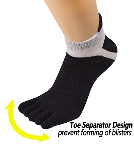 Image of Women Toe Socks 5 Finger Cotton Wicking Athletic 6 Pack 3 Pack