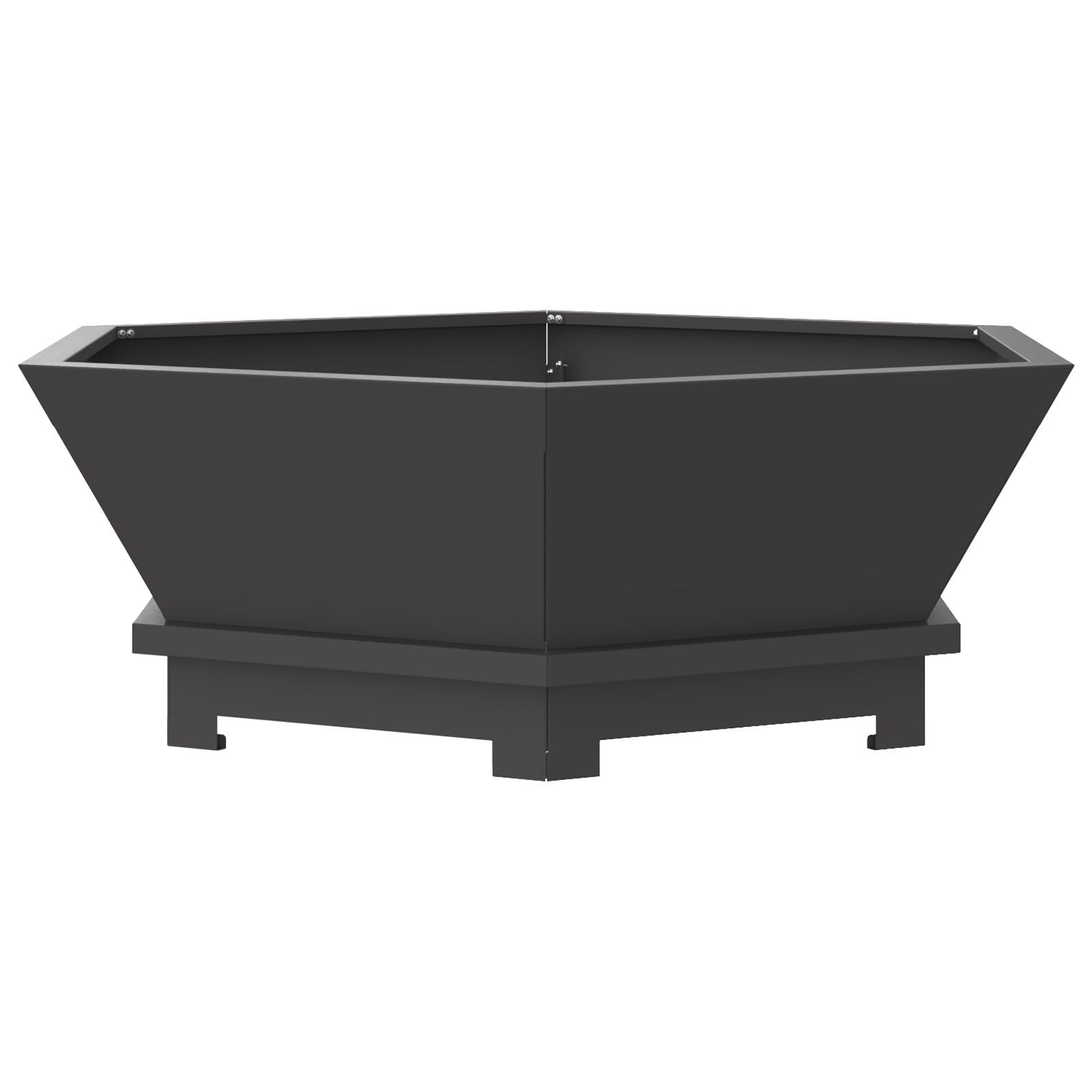 Sześciokątne palenisko czarne 75 x 75 x 28 cm stal-858996