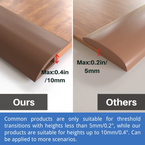 Coukiu 10 Ft Pvc Floor Transition Strip, Peel And Stick Molding Trim For Threshold Transitions With A Height Less Than 10 Mm/0.4In, Carpet & Floor Edging Trim, Carpet To Tile Transition Strip(Brown) #TOP3