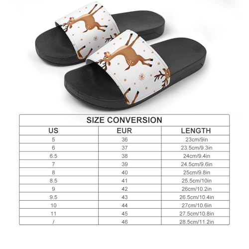 Christmas Deer Pattern Funny House Sandals Non Slip Shower Slippers Quick Drying Bathroom Shoes for Women Men2