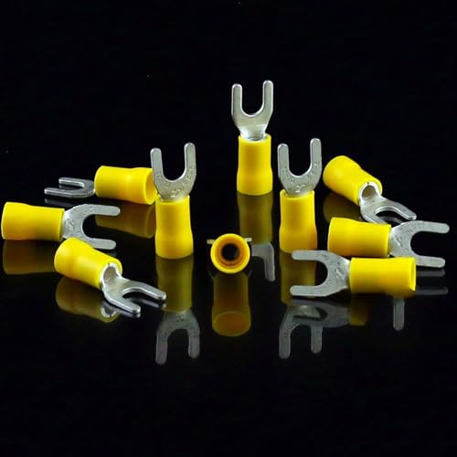 200 Pcs 22-18 AWG #10 Stud Nylon Fork Spade Terminal Electrical Connector