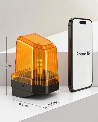 CO-Z Feu Clignotant pour Motorisation de Portail, Girophare LED de Sécurité Universel 12V-265V CA/CC, Feu de Signalisation et d'Alarme Orange pour Portail Coulissant, Battant, Garage et Véhicules – vue 9