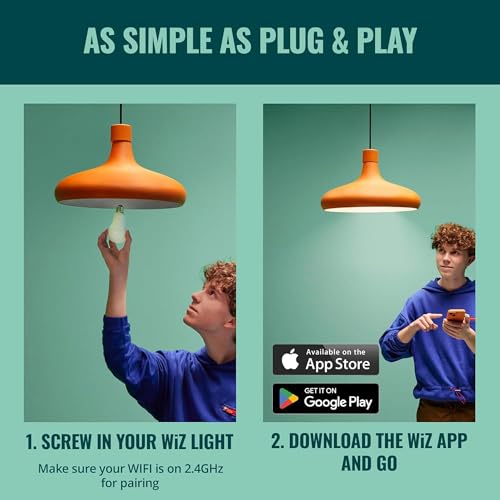 Image of WiZ 40W B12 Candle Bulb Light, 6-Pack Smart Bulbs, Indoor E12 LED Color Changing Lights, Connects to Wi-Fi, Control with Voice, App, Activate by Motion, Matter Compatible