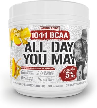 5% Nutrition Rich Piana AllDayYouMay BCAA Powder | Premium Intra ...