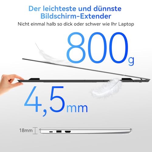Blackview SCM8 Laptop Monitor Erweiterung 15,6", 100% sRGB Portable Monitor für Laptop, Geringes Blaulicht Dual Screen für 14“-17“ Laptops, Plug & Play Geeignet für PC, Laptop, Xbox, PS3/4/5, Switch – Bild 3