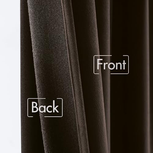 Image of MIULEE Velvet Curtains 52x90 inches Chocolate Brown Blackout Curtains | Luxury, Bedroom Living Room, Thermal Insulated, Super Soft Window Drapes, Rod Pocket & Back Tab, 2 Panels