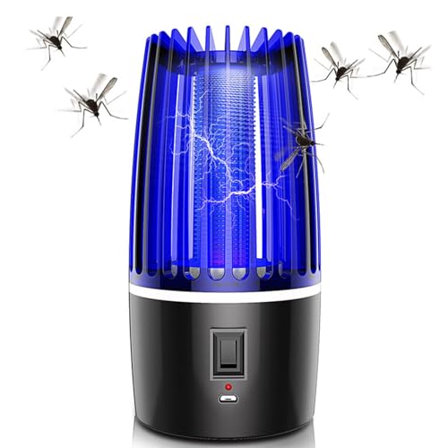 Atrapamoscas eléctrico portátil recargable con trampa de insectos 2 en 1 2