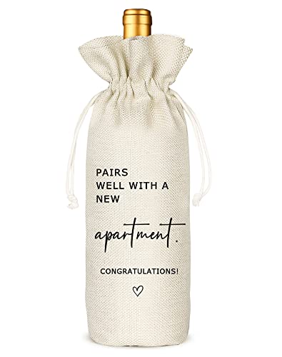 Socive Pairs Well With A New Apartment Wine Bag, Apt Housewarming Gift, New Home Gift For Him, Gift For Her, New Apartment Wine Bag