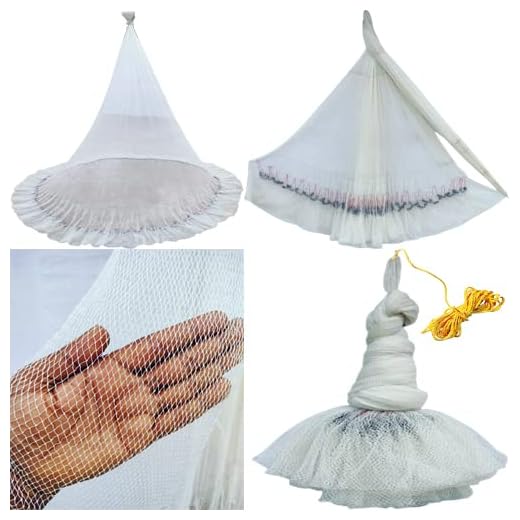 PURKAIT FISHNET CAST FISHING NET 6mm MESH,IRON SINKER, HEIGHT 10feet, ROUND 44feet, WEIGHT 3.5kg Fishing Net (White)