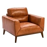 ELEGANCE ET MATERIAUX NOBLES : Fabriqué en cuir de vache et en bois de noyer massif, son design se distingue par sa sophistication et son équilibre entre modernité et tradition, apportant chaleur et exclusivité à la décoration d'intérieur.