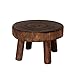 ASSR Mini tabouret en bois, tabouret rond en bois avec 4 pieds, support de pot de fleurs vintage pour jardin, décoration d'intérieur ou d'extérieur