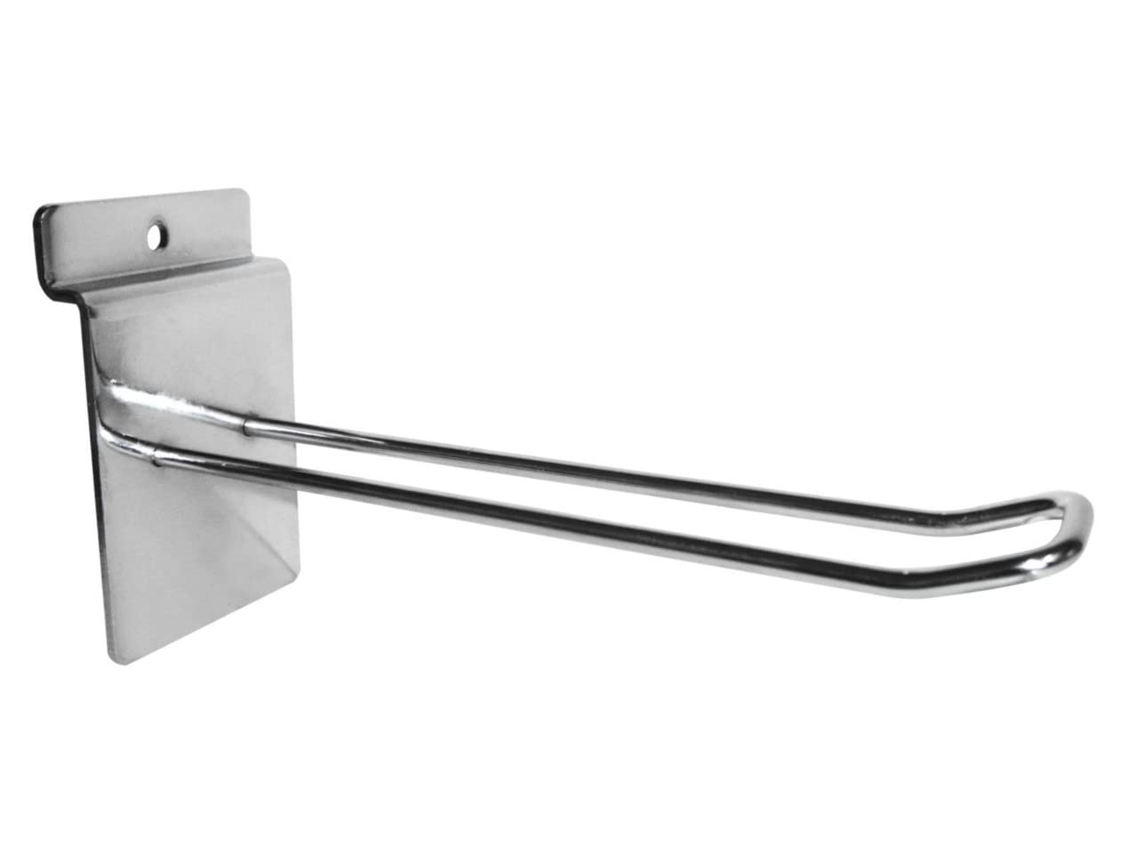 Completeshopfittings Chrome 100X Slatwall Euro Hooks Accessory Single Prong Shop Display (6 Inch)