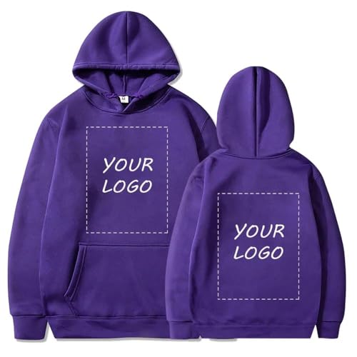 Custom Hoodies Black Sweatshirts Hoodie Own Design Multicolor Logo Customize Men Women Y2k Top Streetwear Your Print Sweatshirt Purple,XX Large