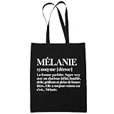  Planetee Sac Tote Bag Mélanie Définition Prénom  Sac caban en toile coton prénom idée cadeau anniversaire