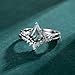OLIVIASO Engagement Rings for Women,Moss Agate Rings Set for Women,925 Sterling Silver Kite Cut Moss Agate Engagement Rings for Women Size 7